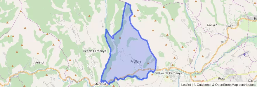 Mapa de ubicacion de Prullans.