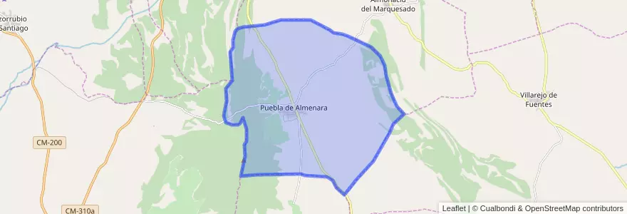 Mapa de ubicacion de Puebla de Almenara.