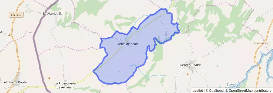 Mapa de ubicacion de Puebla de Azaba.