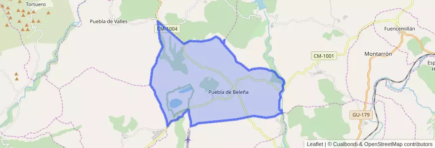Mapa de ubicacion de Puebla de Beleña.
