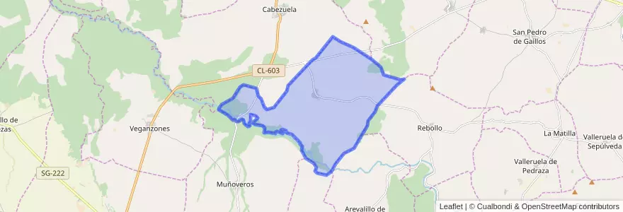 Mapa de ubicacion de Puebla de Pedraza.
