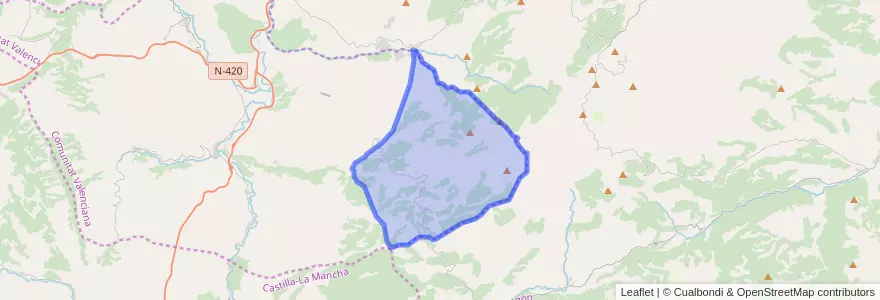 Mapa de ubicacion de Puebla de San Miguel.