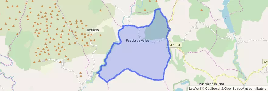 Mapa de ubicacion de Puebla de Valles.