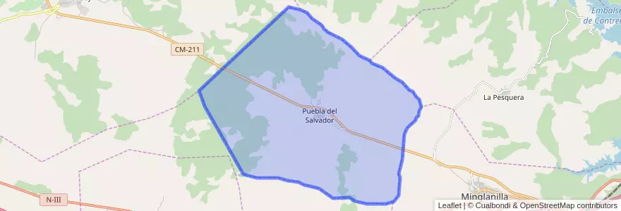 Mapa de ubicacion de Puebla del Salvador.