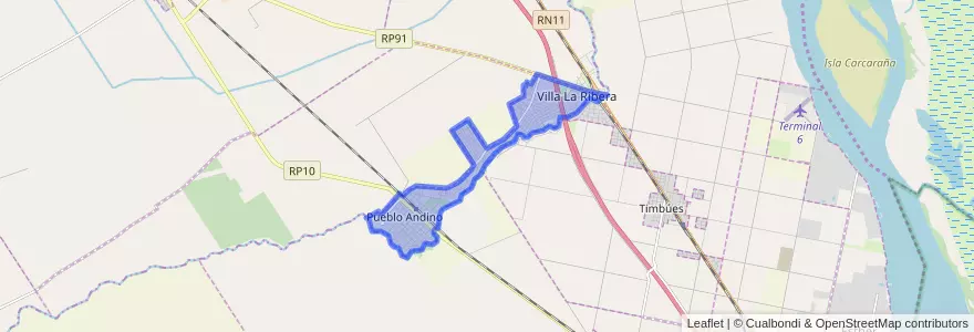 Mapa de ubicacion de Pueblo Andino.
