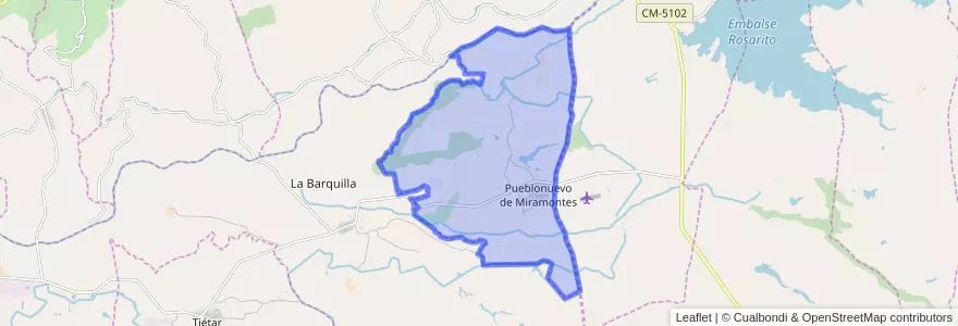 Mapa de ubicacion de Pueblonuevo de Miramontes.