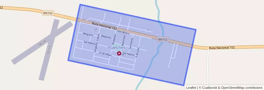 Mapa de ubicacion de Puelches.