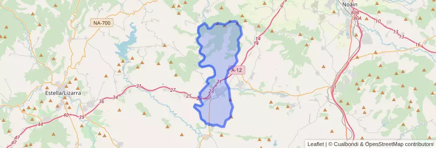 Mapa de ubicacion de Puente la Reina/Gares.