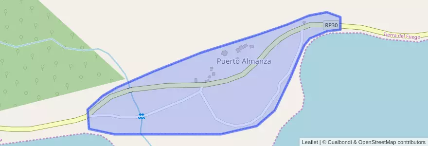 Mapa de ubicacion de Puerto Almanza.