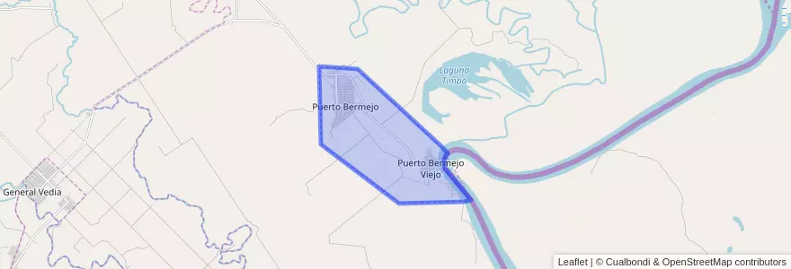 Mapa de ubicacion de Puerto Bermejo.