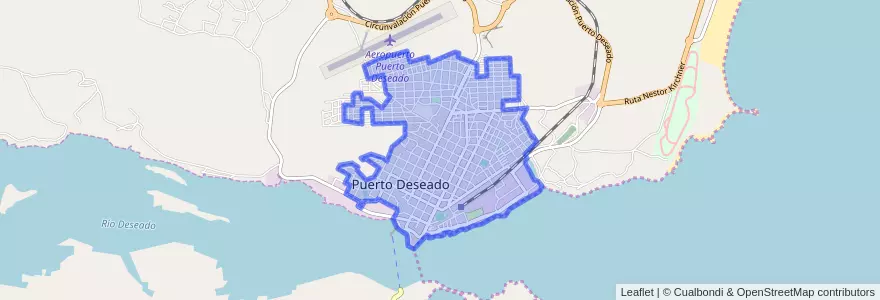 Mapa de ubicacion de Puerto Deseado.