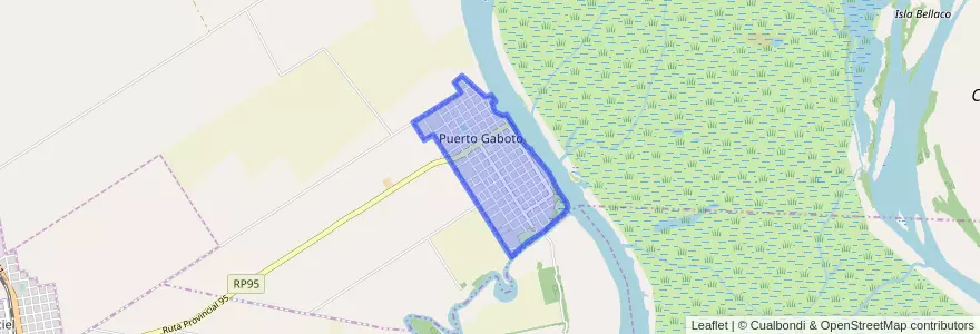 Mapa de ubicacion de Puerto Gaboto.
