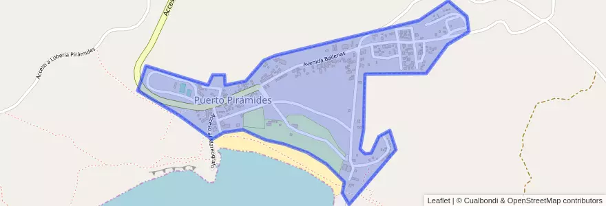 Mapa de ubicacion de Puerto Pirámides.