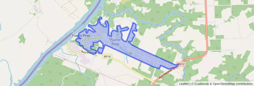 Mapa de ubicacion de Puerto Piray.