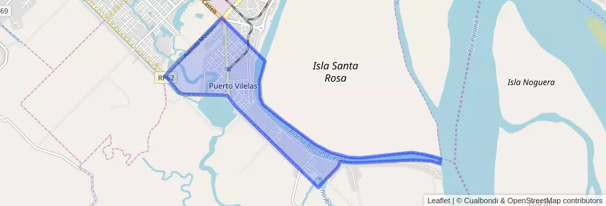 Mapa de ubicacion de Puerto Vilelas.