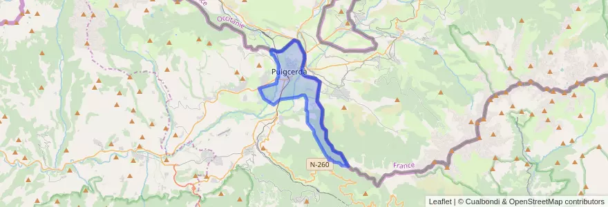 Mapa de ubicacion de Puigcerdà.