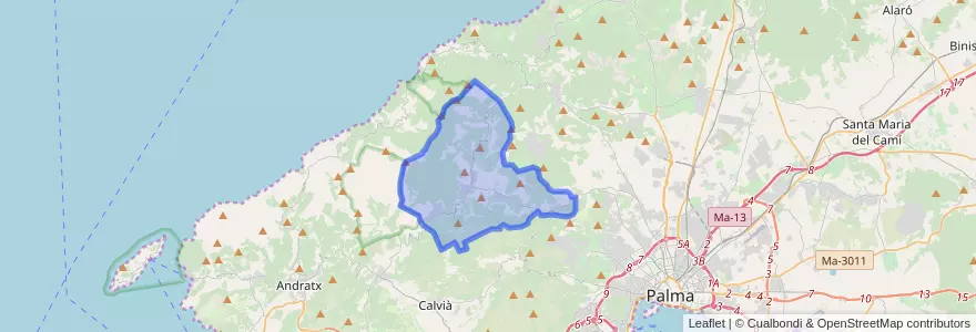 Mapa de ubicacion de Puigpunyent.