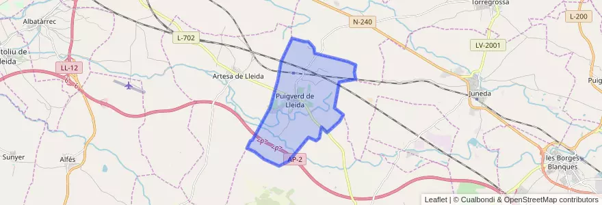 Mapa de ubicacion de Puigverd de Lleida.