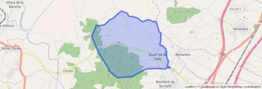 Mapa de ubicacion de Quart de les Valls.