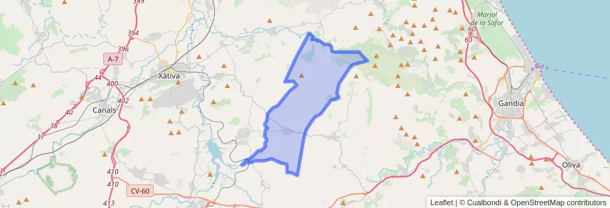 Mapa de ubicacion de Quatretonda.