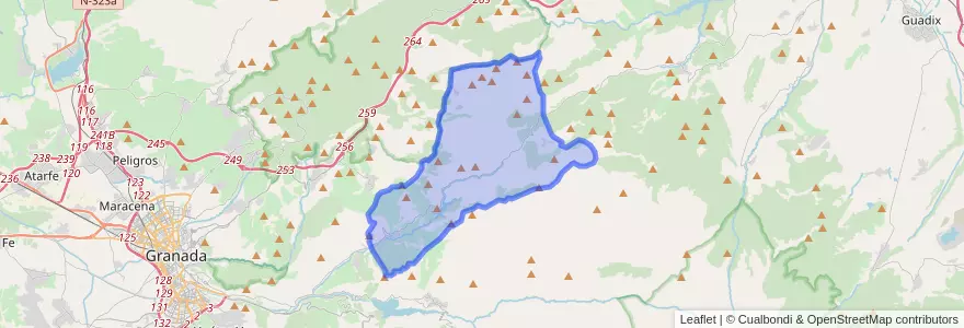 Mapa de ubicacion de Quéntar.