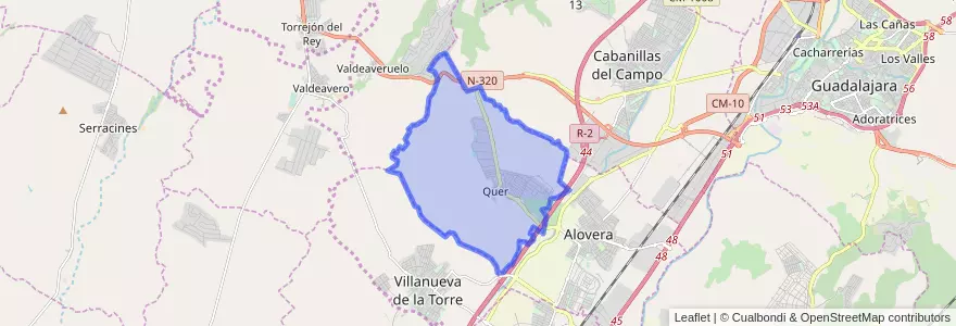Mapa de ubicacion de Quer.