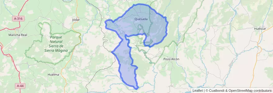 Mapa de ubicacion de Quesada.