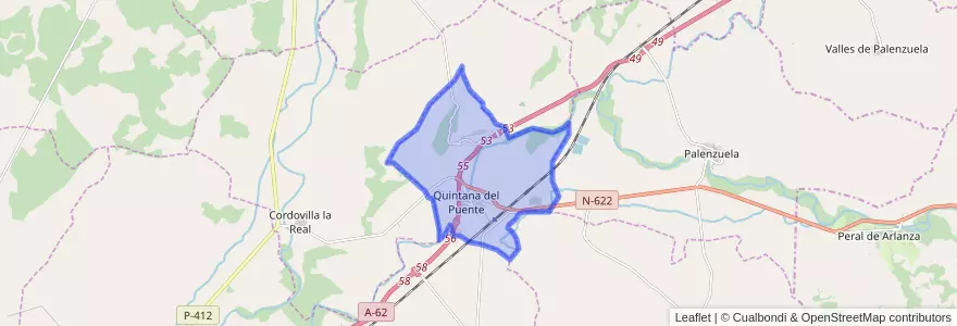 Mapa de ubicacion de Quintana del Puente.