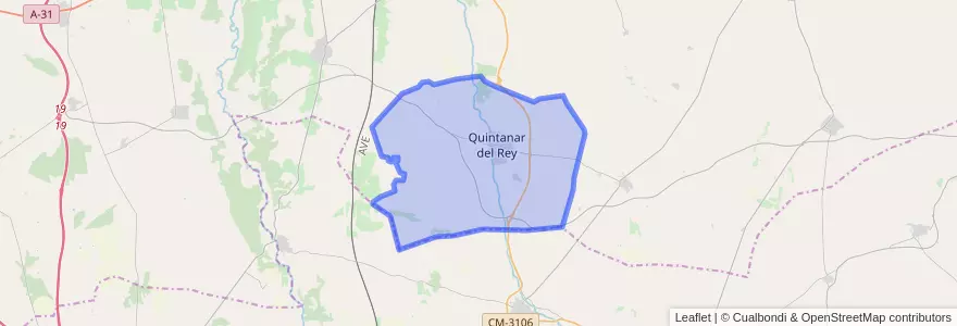 Mapa de ubicacion de Quintanar del Rey.