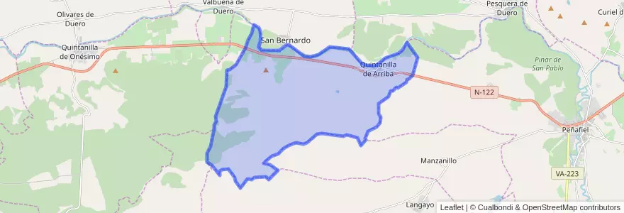 Mapa de ubicacion de Quintanilla de Arriba.