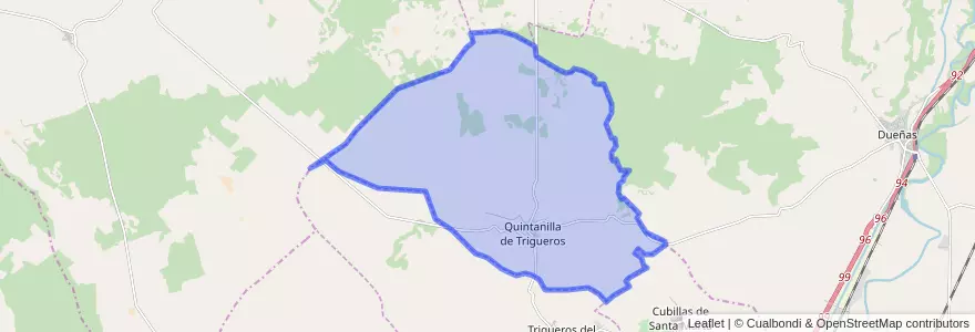 Mapa de ubicacion de Quintanilla de Trigueros.