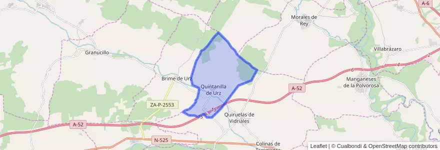 Mapa de ubicacion de Quintanilla de Urz.