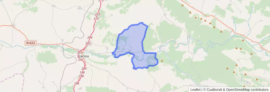 Mapa de ubicacion de Quintanilla del Agua y Tordueles.