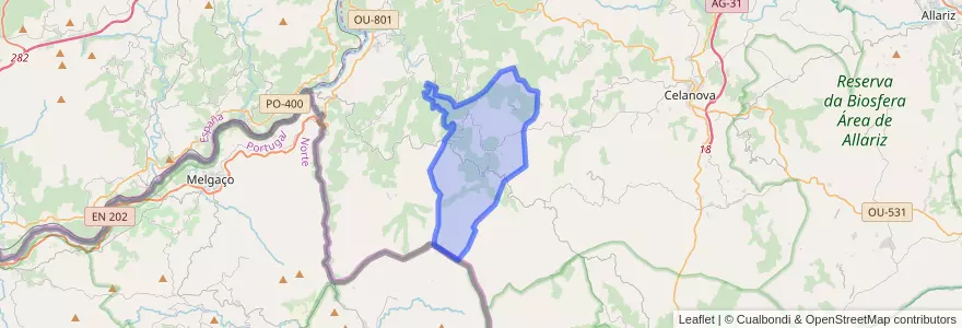 Mapa de ubicacion de Quintela de Leirado.