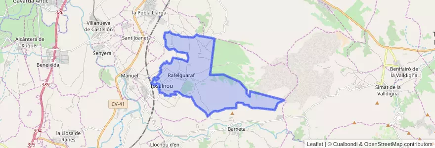 Mapa de ubicacion de Rafelguaraf.