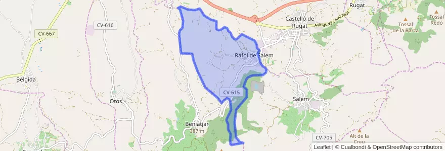 Mapa de ubicacion de Ráfol de Salem.