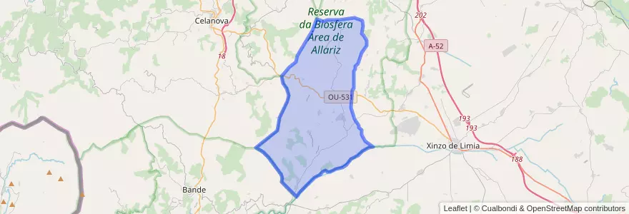 Mapa de ubicacion de Rairiz de Veiga.
