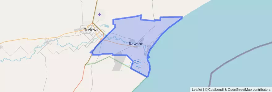 Mapa de ubicacion de Rawson.