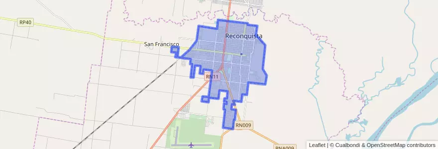 Mapa de ubicacion de Reconquista.