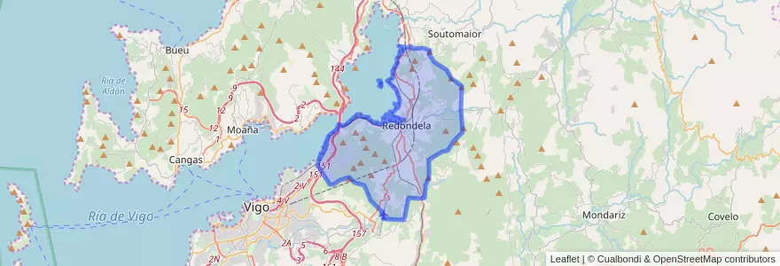 Mapa de ubicacion de Redondela.