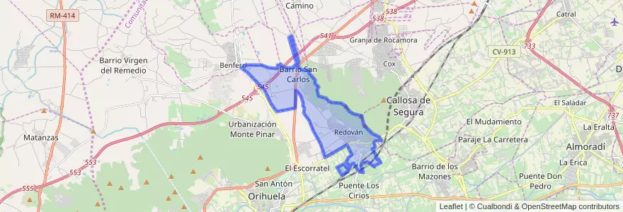 Mapa de ubicacion de Redován.