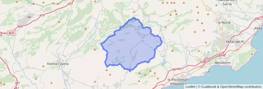 Mapa de ubicacion de Relleu.