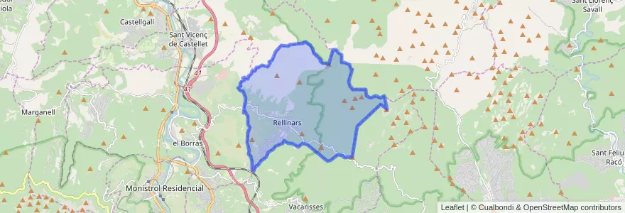 Mapa de ubicacion de Rellinars.