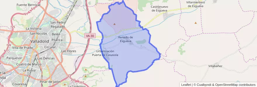 Mapa de ubicacion de Renedo de Esgueva.