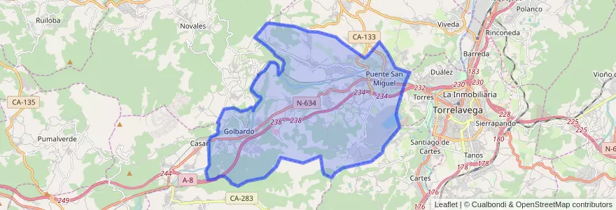 Mapa de ubicacion de Reocín.