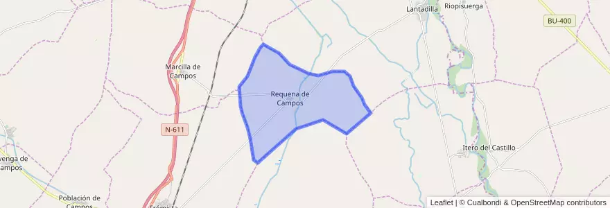Mapa de ubicacion de Requena de Campos.