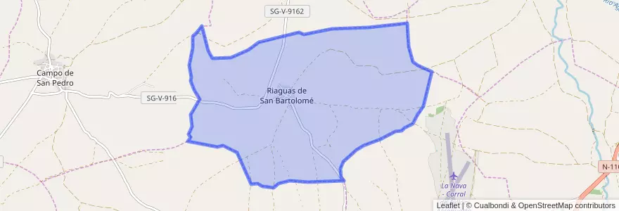 Mapa de ubicacion de Riaguas de San Bartolomé.