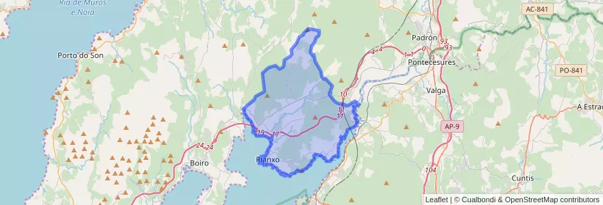 Mapa de ubicacion de Rianxo.