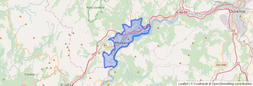 Mapa de ubicacion de Ribadavia.