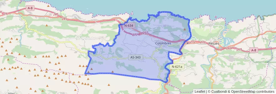 Mapa de ubicacion de Ribadedeva.